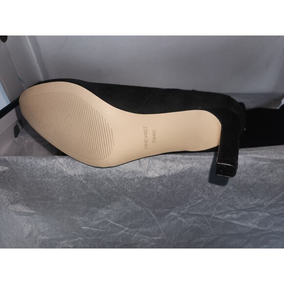 NEW-Wide Calf Nine West Sancha Women's Black 100% Suede Knee High Boots-Size 7 - Picture 7 of 9